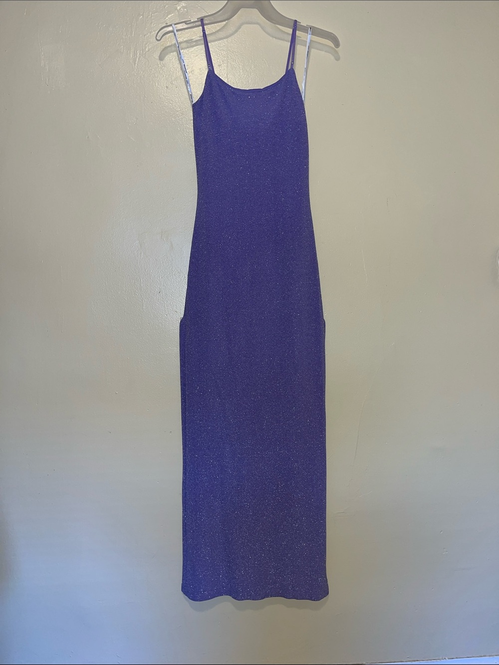 Elegant Purple Sparkle Maxi Slip Dress